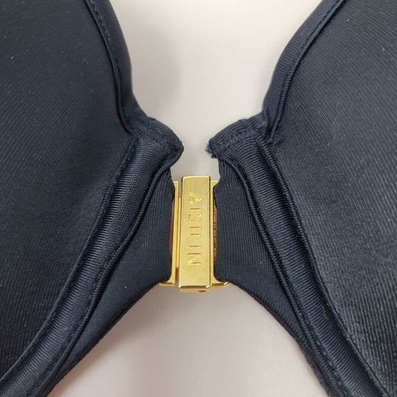 Aisilin 34D Racer Back Front Closure Underwire Black Womens Bra - Picture 2 of 9